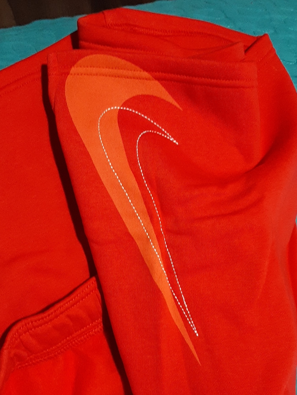 Nike Men's Red Athletic Shorts with White Drawstring - Picture 6 of 6